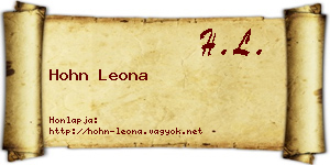 Hohn Leona névjegykártya